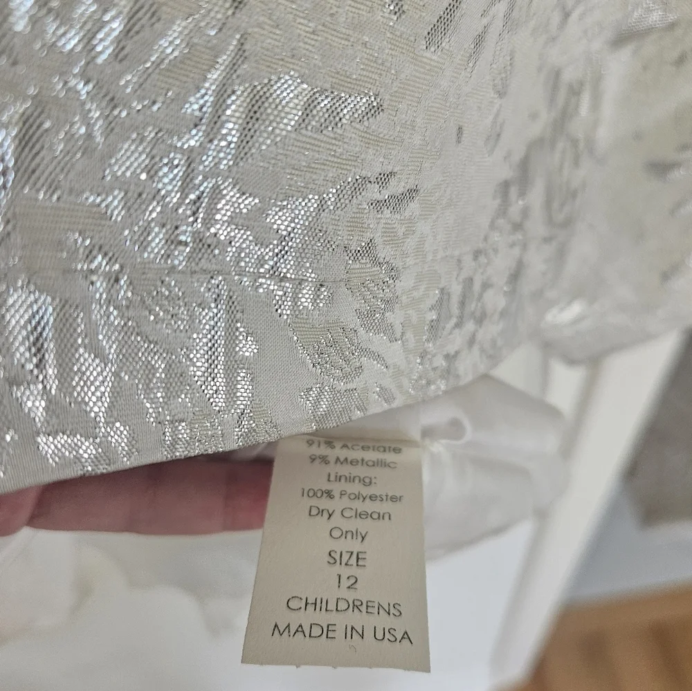 Zoe LTD Cream and Silver Girl's Fancy Dress NWT